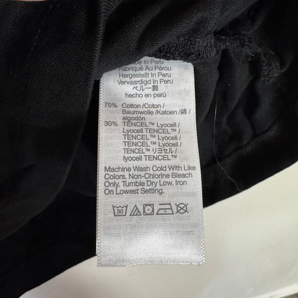 Madewell Sutro Muscle Tee WMNS S Side-Cinch Crew Neck Black Contrast Stitch Trim - Picture 7 of 8